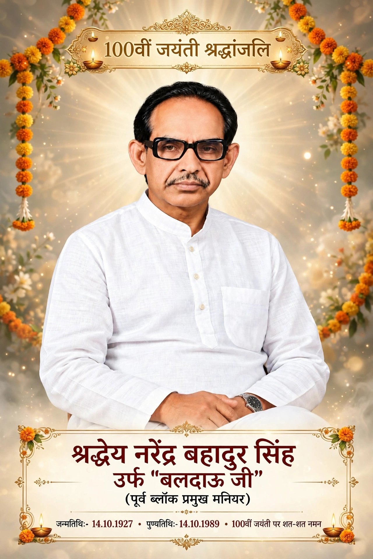 स्वर्गीय बलदाऊ जी 100वीं जयंती पर याद किए गए